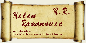 Milen Romanović vizit kartica